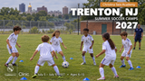 Landscape Real Madrid Foundation Clinic promotional artwork for Trenton, NJ at Christina Seix Academy; July 5–9, 2027; ages 6–15. Generated soccer scene.