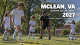 Landscape Real Madrid Foundation Clinic camp artwork for McLean, VA; August 9 - August 13, 2027; ages 6–15. Updated September 30, 2026.