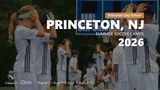 Kids in Real Madrid camp uniforms holding their heads during a training drill in the Princeton, NJ 2026 summer camp.